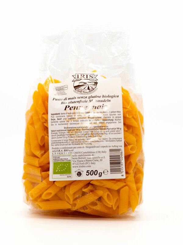 Penne di mais BIO - 500 grammi senza glutine